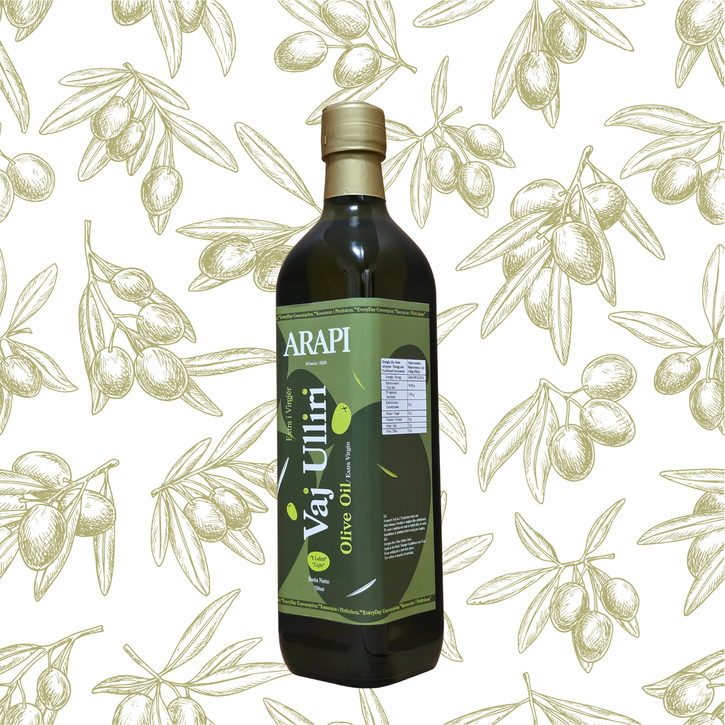 Arapi Light Extra Virgin Olive Oil – 750ml / 500ml / 250ml