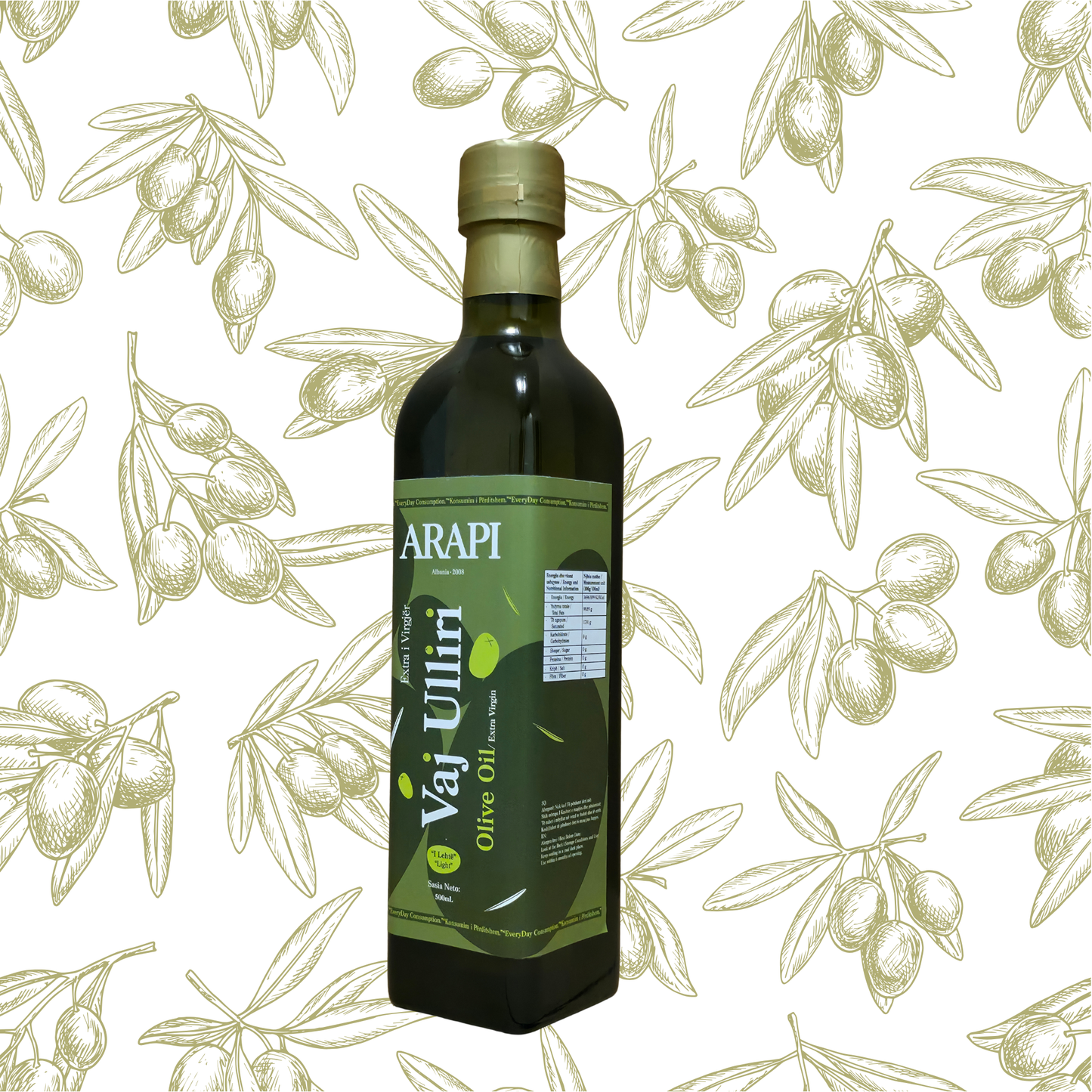 Arapi Light Extra Virgin Olive Oil – 750ml / 500ml / 250ml