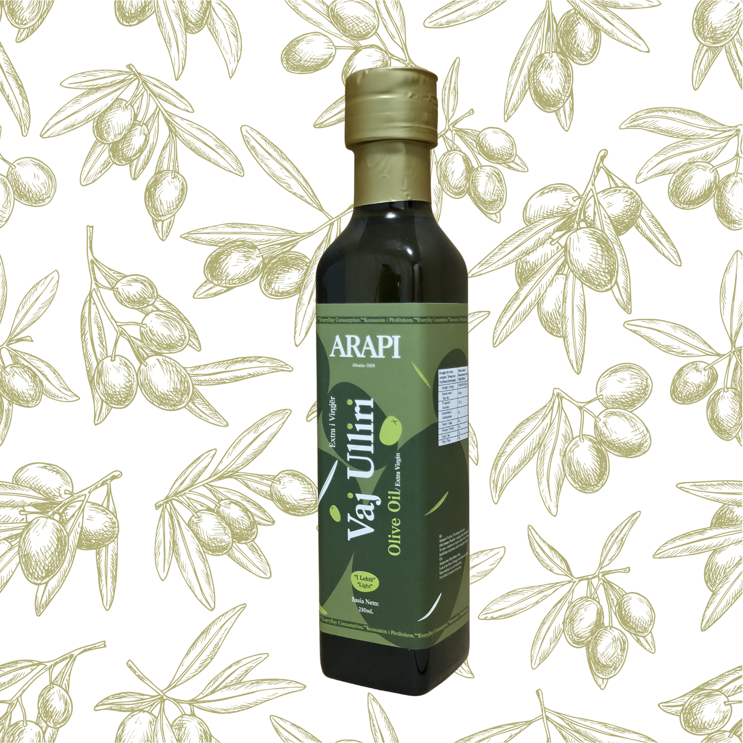 Arapi Light Extra Virgin Olive Oil – 750ml / 500ml / 250ml