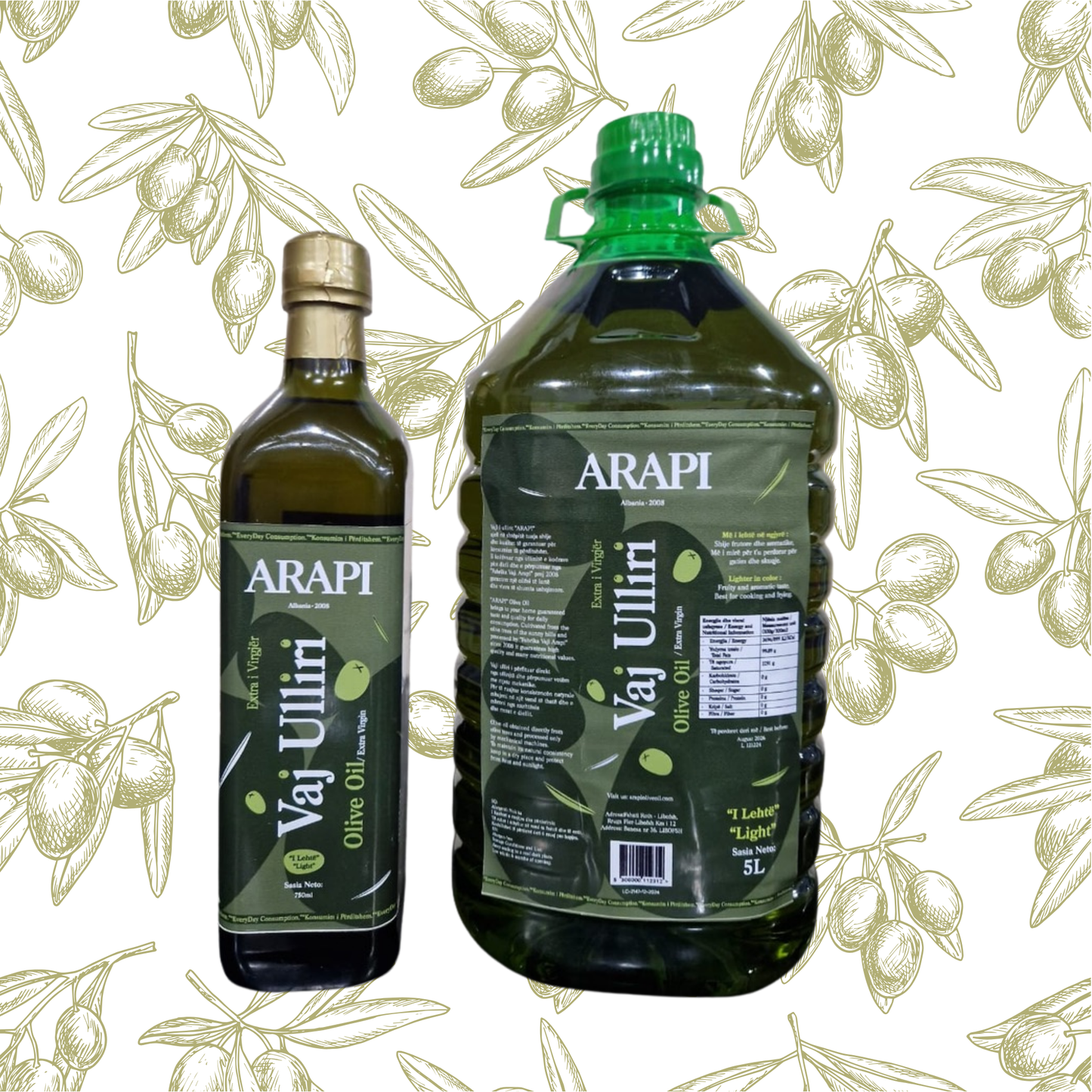 Arapi Light Olive Oil – 5L/ 10L